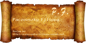 Paczovszky Filippa névjegykártya